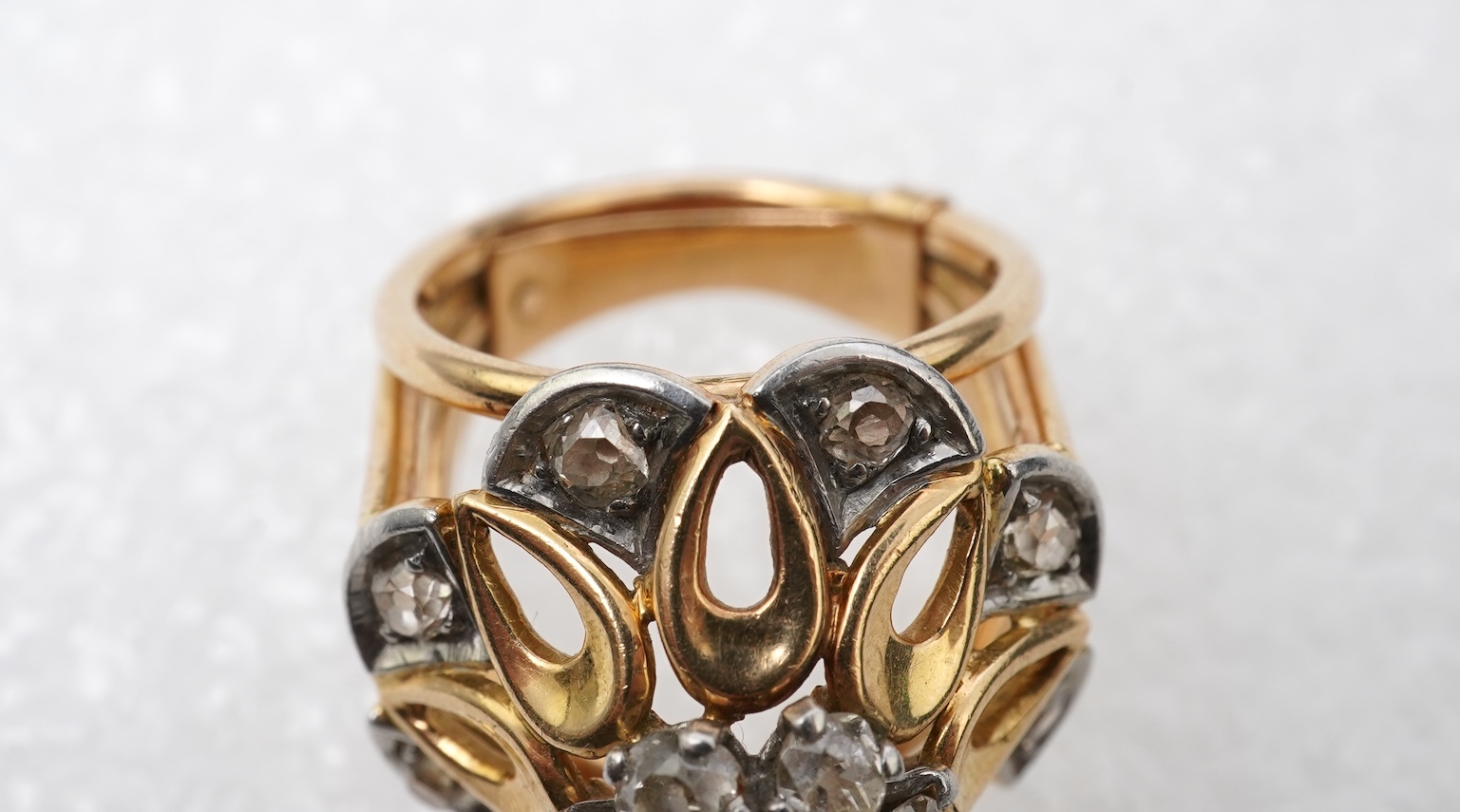 An attractive diamond dress ring, France, mid 20th century